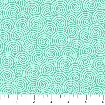 Lt Turquoise Scroll Blender Quilting in Bloom 44"/45" Fabric Per Yard
