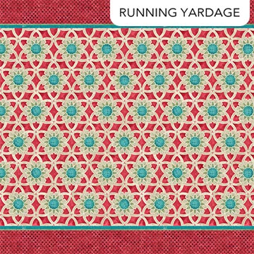Boho Bliss Full Width Border 1 Red Multi Cotton 43"/44" Fabric Per Yard