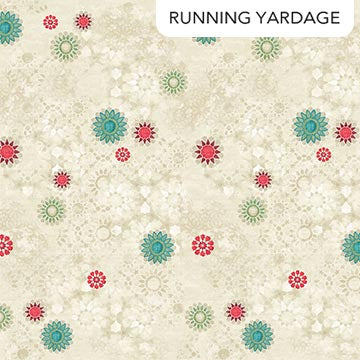 Boho Bliss Full Width Border 2 Beige Multi Cotton 43"/44" Fabric Per Yard