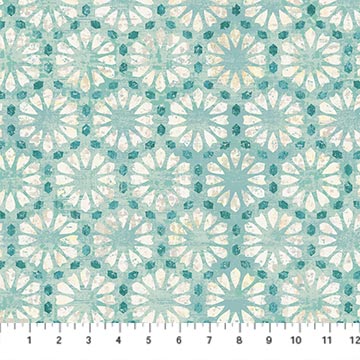 Boho Bliss Small Medallion Teal Multi Cotton 43"/44" Fabric Per Yard
