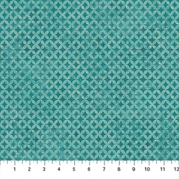 Boho Bliss Grid Teal Cotton 43"/44" Fabric Per Yard