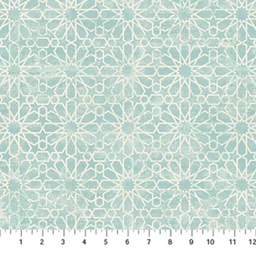 Boho Bliss Lattice Light Teal Cotton 43"/44" Fabric Per Yard