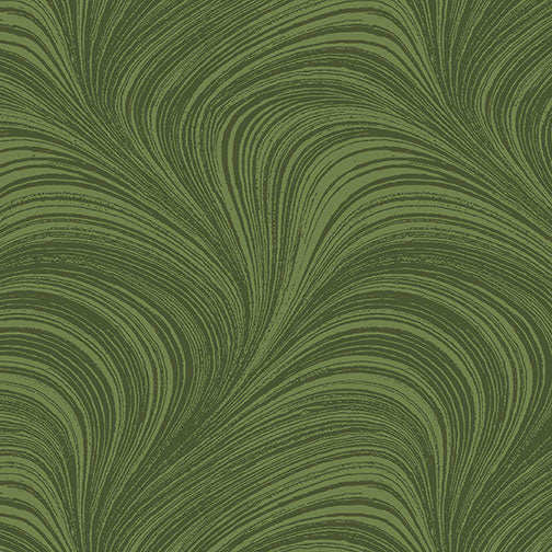Benartex Wave Texture quilting cotton in Medium Green