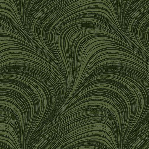 Benartex Wave Texture quilting cotton in Dark Green