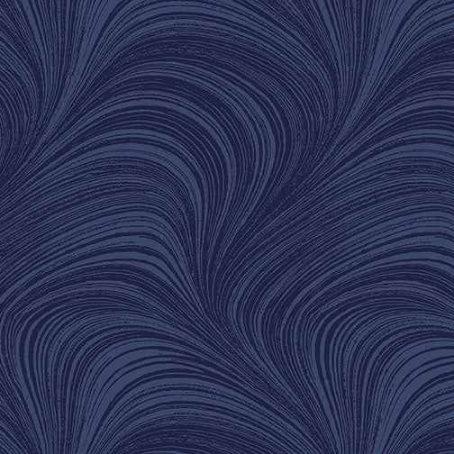 Benartex Wave Texture quilting cotton in Navy