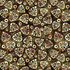 Flamenco - Geo Leaf - Brown 44" / 45" Fabric Per Yard