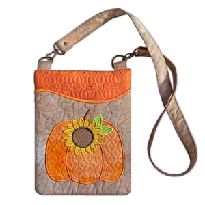 Autumn Pumpkin Crossbody Bags In the Hoop Embroidery Design Pickle Pie Designs