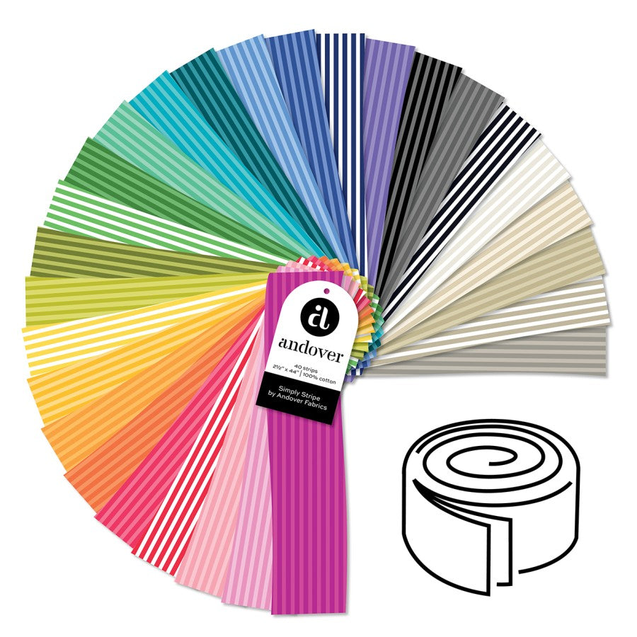 Simply Stripe 2.5 Inch Strip Roll 40 Cuts Each