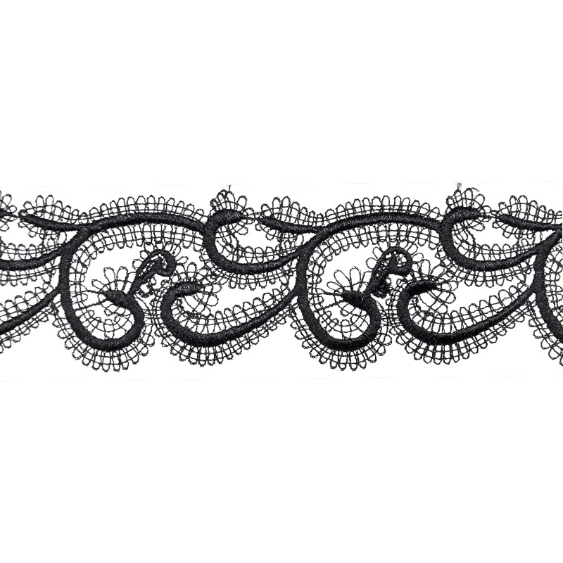 3/4-inch Black Venise Lace Trim – Yard Roll | Style BV-196