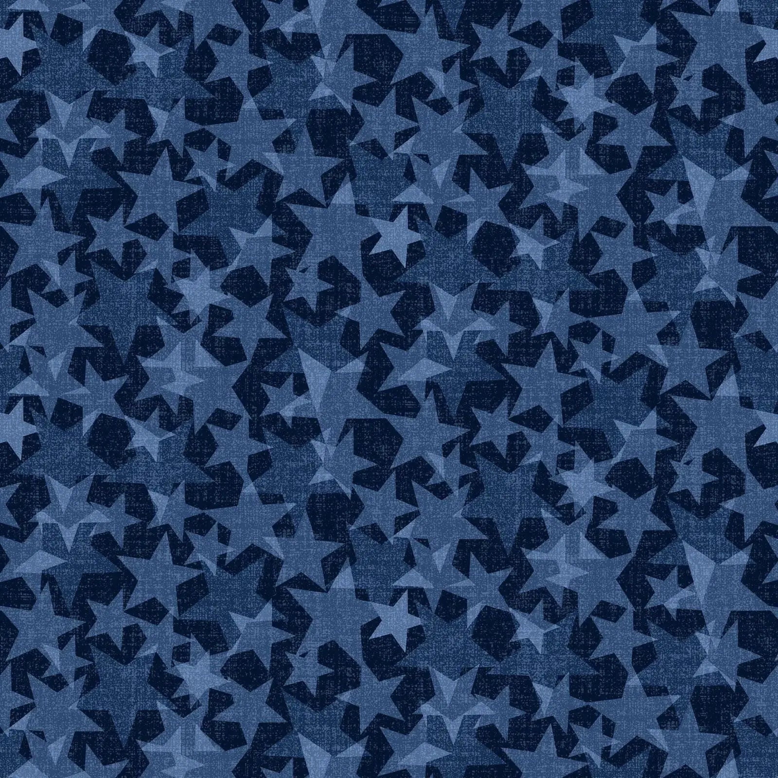 Red White and Starry Blue Too Deep Blue Stars Cotton Wideback Fabric ( 1 2/3 Yard Pack )