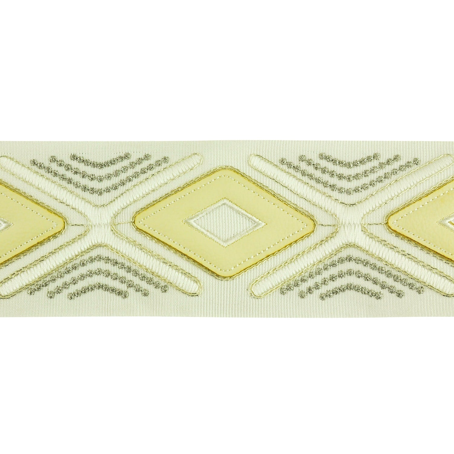 3-inch Decorative Diamond Design Embroidered Tape Trim – 5 Yard Roll | Style BR-7536