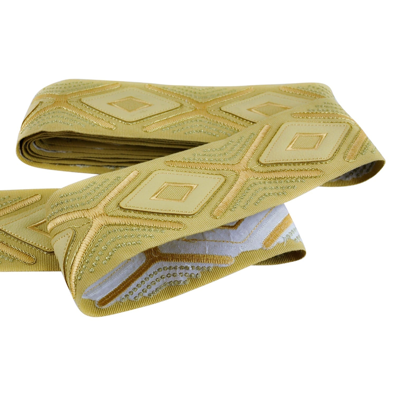 3-inch Decorative Diamond Design Embroidered Tape Trim – 5 Yard Roll | Style BR-7536