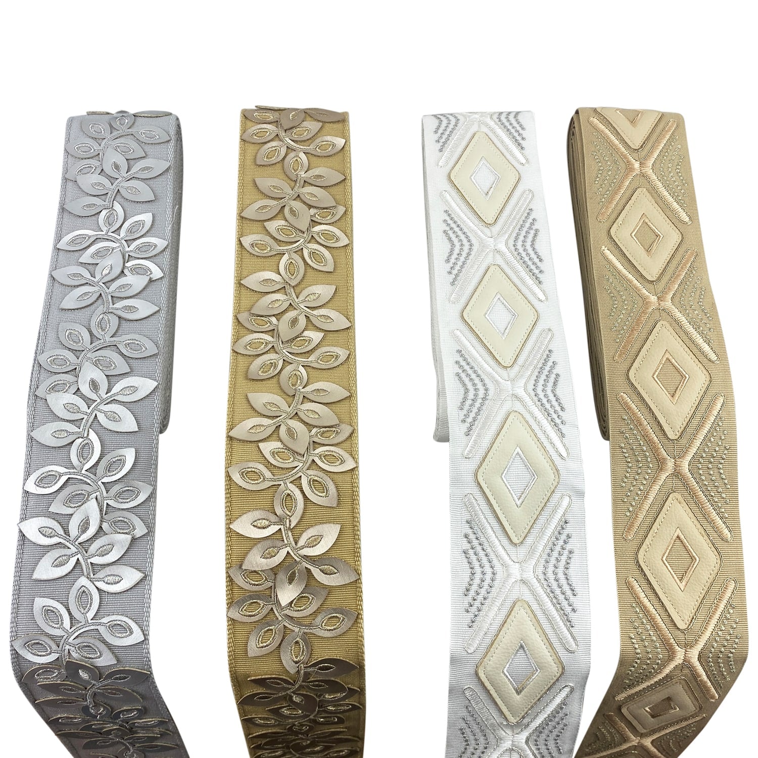 3-inch Decorative Diamond Design Embroidered Tape Trim – 5 Yard Roll | Style BR-7536