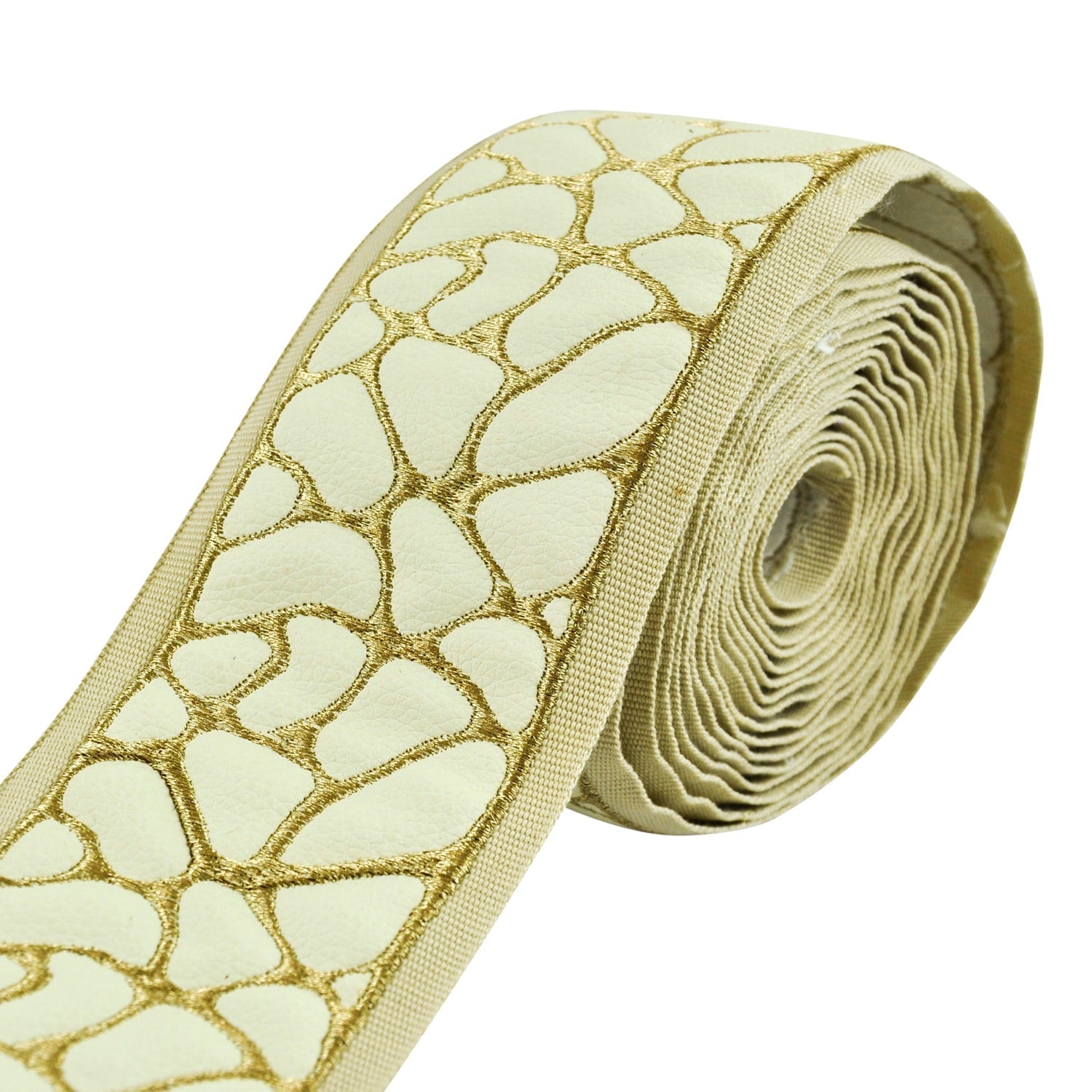 3-inch Faux Leather Decorative Trim Tape – Giraffe Print – 5 Yard Roll | Style BR-7528