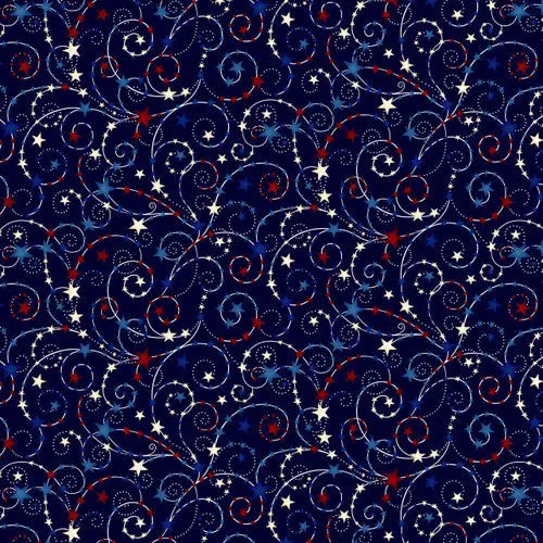 Blue Star Spangled Cotton Wideback Fabric Per Yard Henry Glass & Co