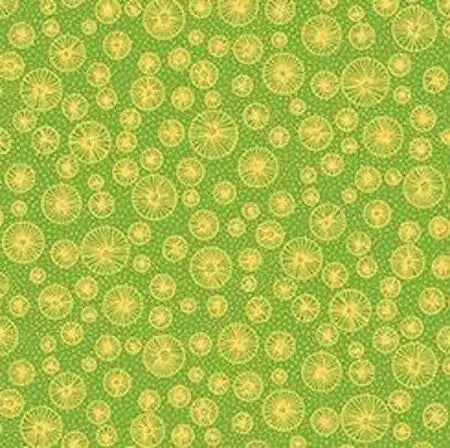 Flowerful - Linear Circles - Green 44" / 45" Fabric Per Yard
