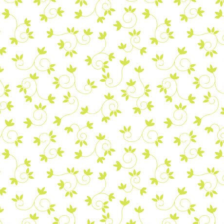 My Watercolor Garden - Scroll and Flower - Green 44" / 45" Fabric Per Yard