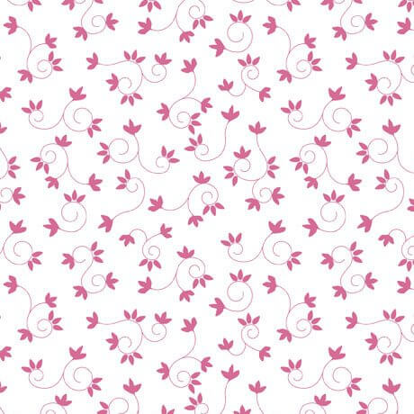 My Watercolor Garden - Scroll and Flower - Pink 44" / 45" Fabric Per Yard