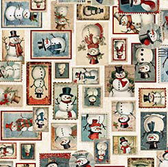 Quilting Treasures Wonderful Christmastime snowman patch cream
