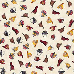 Quilting Treasures American Heroes firefighter hat quilting cotton fabric