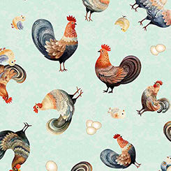 Quilting Treasures Poultry in Motion Hens and Chicks quilting cotton