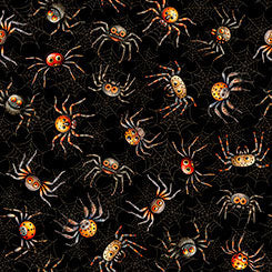 QT Jeepers Creepers Spiders Halloween quilting fabric