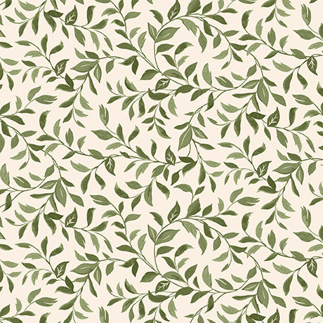 Natural Dahlia Dreams Vine Wideback Cotton Fabric per yard