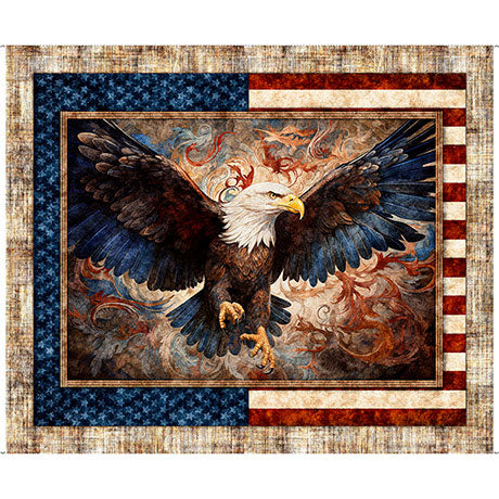 Multi Color 1776 American Eagle Panel 36"x 43"