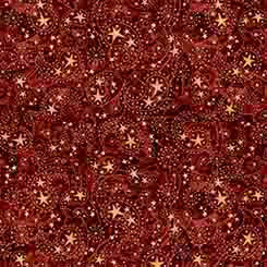 Red Brick Paisley & Stars 1776 Cotton 44"/45" Fabric Per Yard