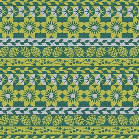 12 Days of Christmas Patterned Stripe Lime Cotton Fabric 44"/45" Fabric Per Yard