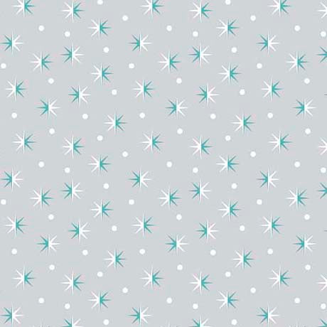 12 Days of Christmas Stars Gray Cotton Fabric 44"/45" Fabric Per Yard