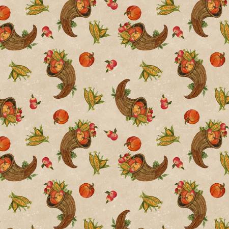 Wilmington Gnome-Kin Patch cornucopia toss beige