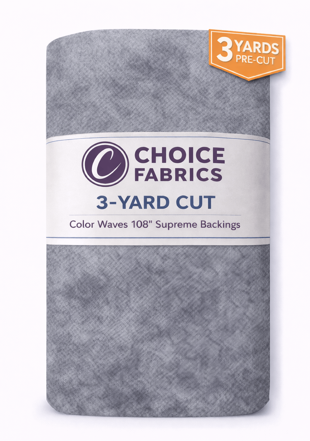 Choice Fabrics Color Waves 108 inch quilt backing light grey 3 yard pack
