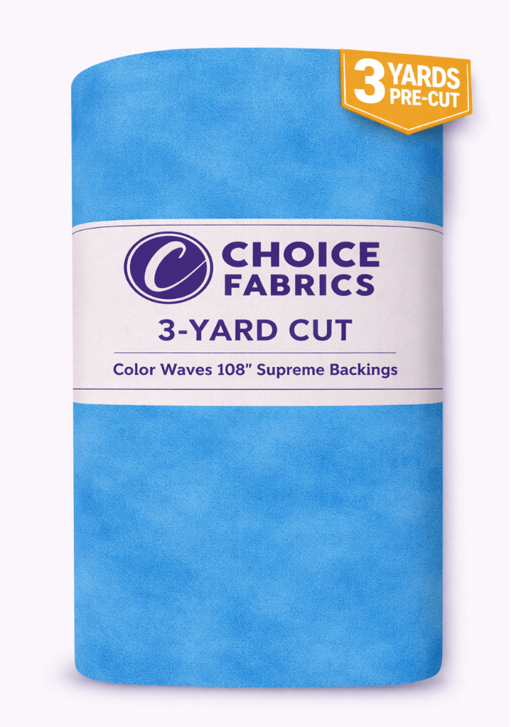 Choice Fabrics Color Waves 108 inch quilt backing scuba blue 3 yard pack