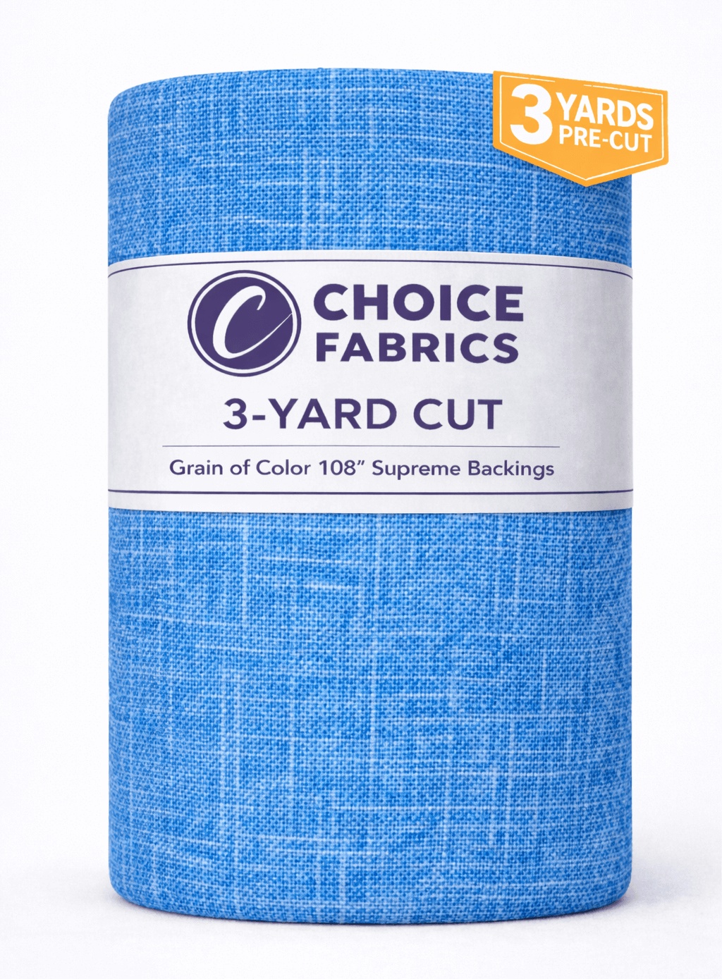 Choice Fabrics Grain of Color 108 inch quilt backing sky blue 3 yard pack