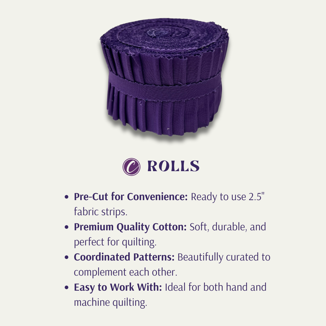 Purple Supreme Solids - 2.5" Roll - Deep Lavender (20 cuts)
