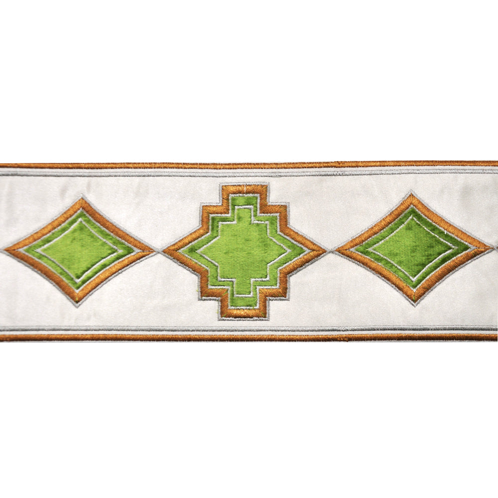 4-inch Velvet Embossed Decorative Trim Tape – 5 Yard Roll | Style BR-7557