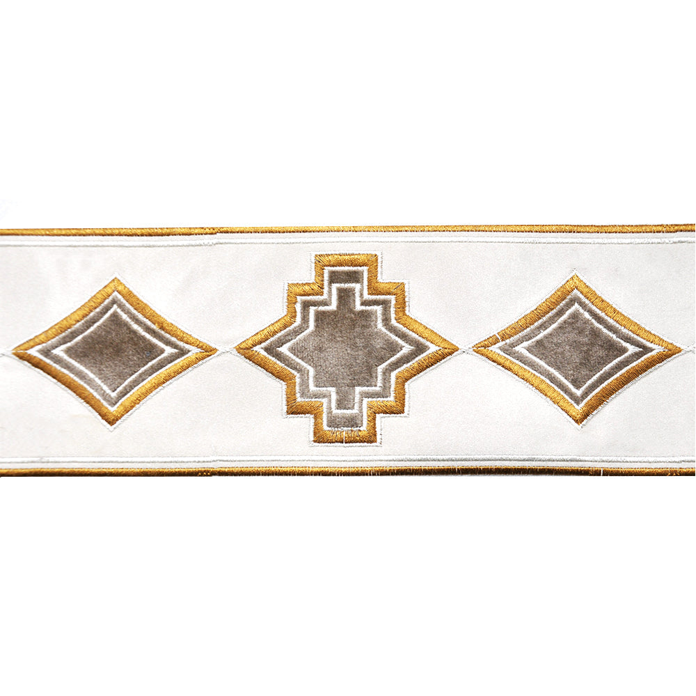 4-inch Velvet Embossed Decorative Trim Tape – 5 Yard Roll | Style BR-7557