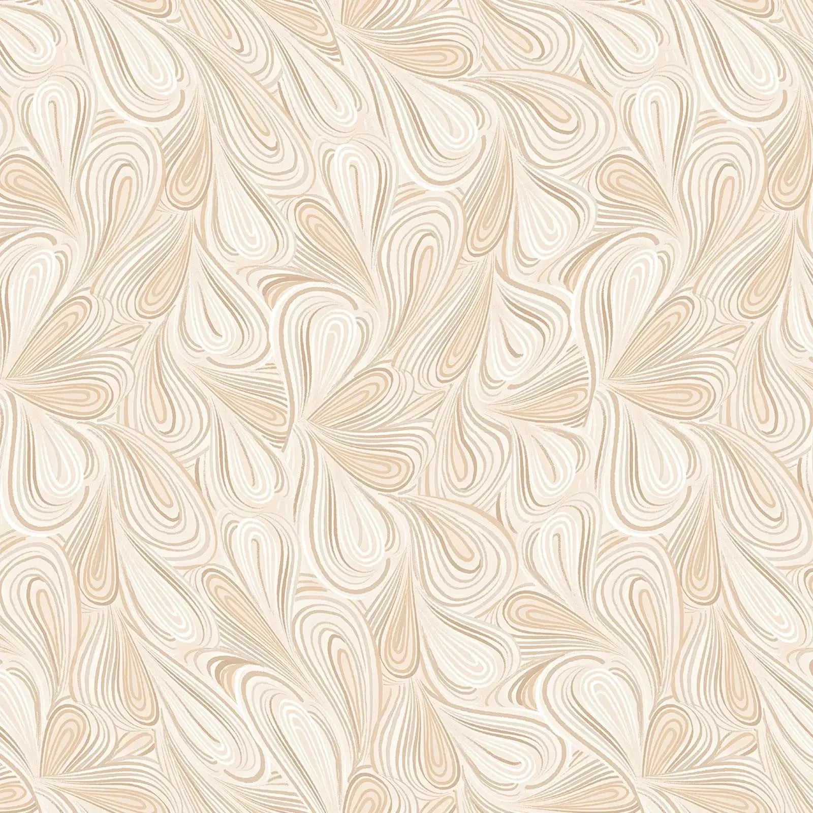 Natural beige modern swirl wideback fabric. 