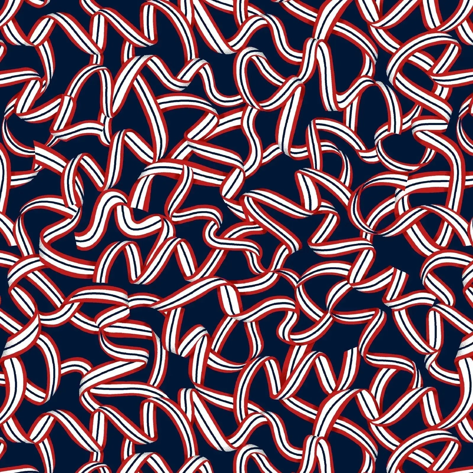 Red White and Starry Blue Too Ribbon Cotton Wideback Fabric ( 1 1/4 yard pack )