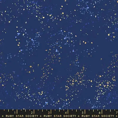 Blue Navy Speckled Metallic Cotton Wideback Fabric ( 1 1/4 yard pack ) - Linda's Electric Quilters