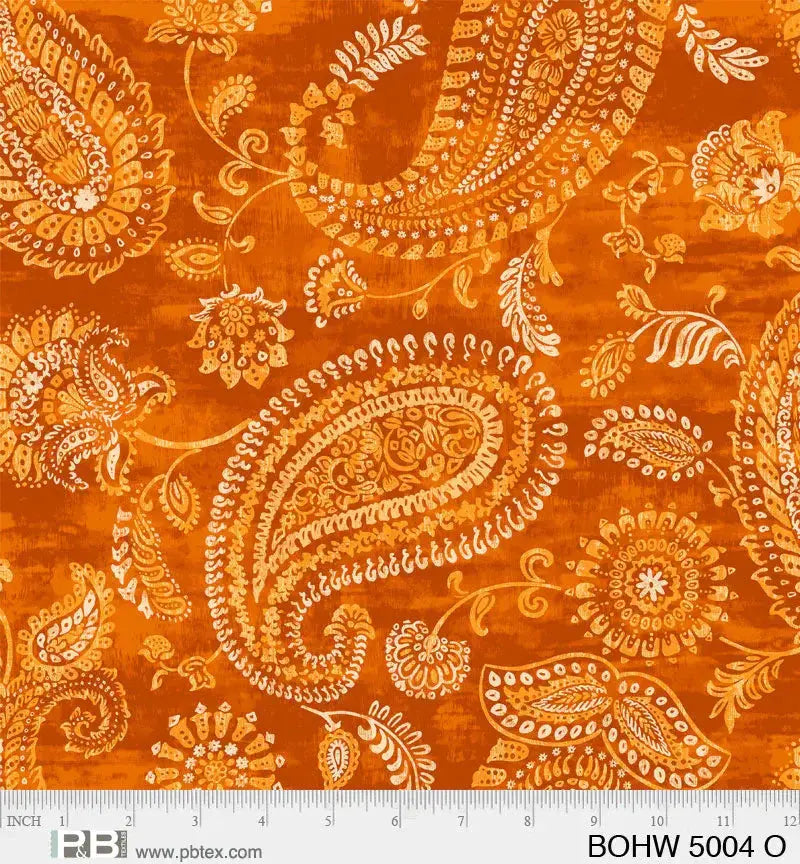 Orange Bohema Cotton Wideback Fabric per yard - Linda's Electric Quilters