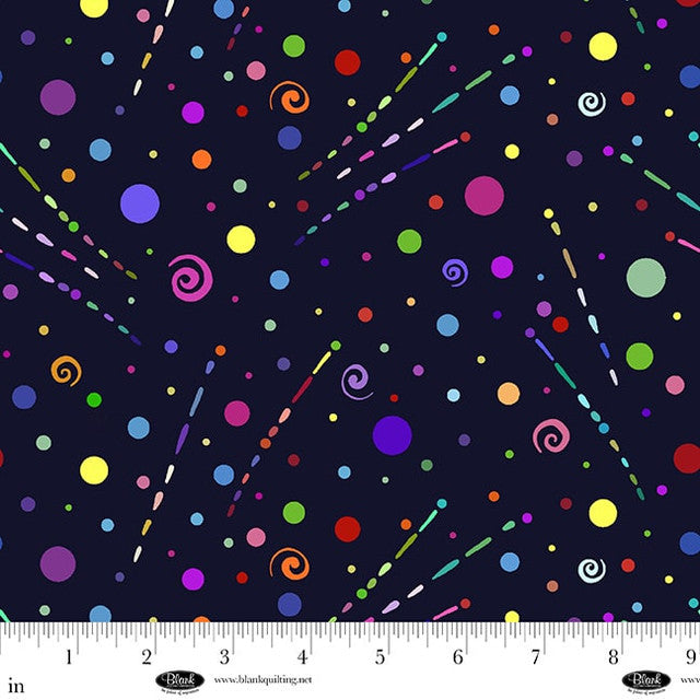 Black Dots Metro Mirage Cotton 44"/45" Fabric Per Yard