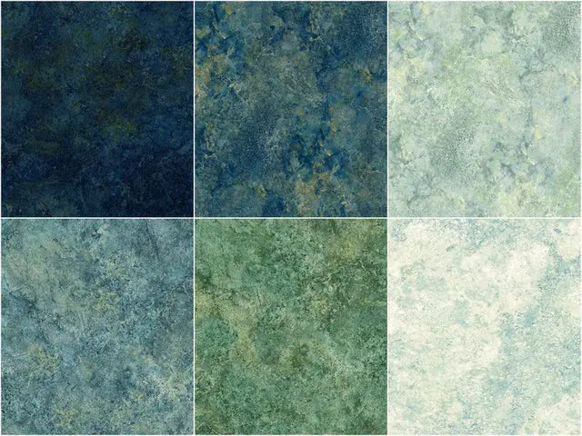 Jelly roll with blue and green gradations of color and a stone textured appearance. The gorgeous colors and textures from Northcott’s Stonehenge line continue in the Stonehenge Gradations II collection by Linda Ludovico. The mottled colors of these fabrics make them fantastic blenders.