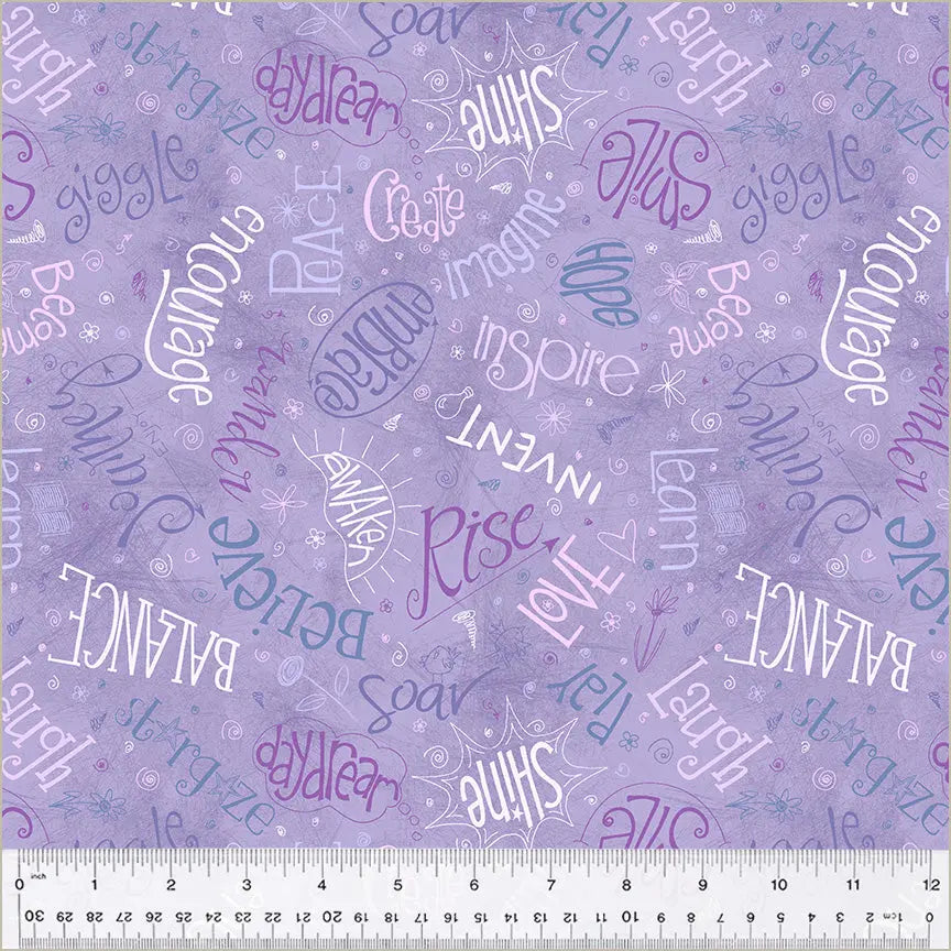 Purple Lilac Noteworthy Aspirations 44"/45 Fabric Per Yard