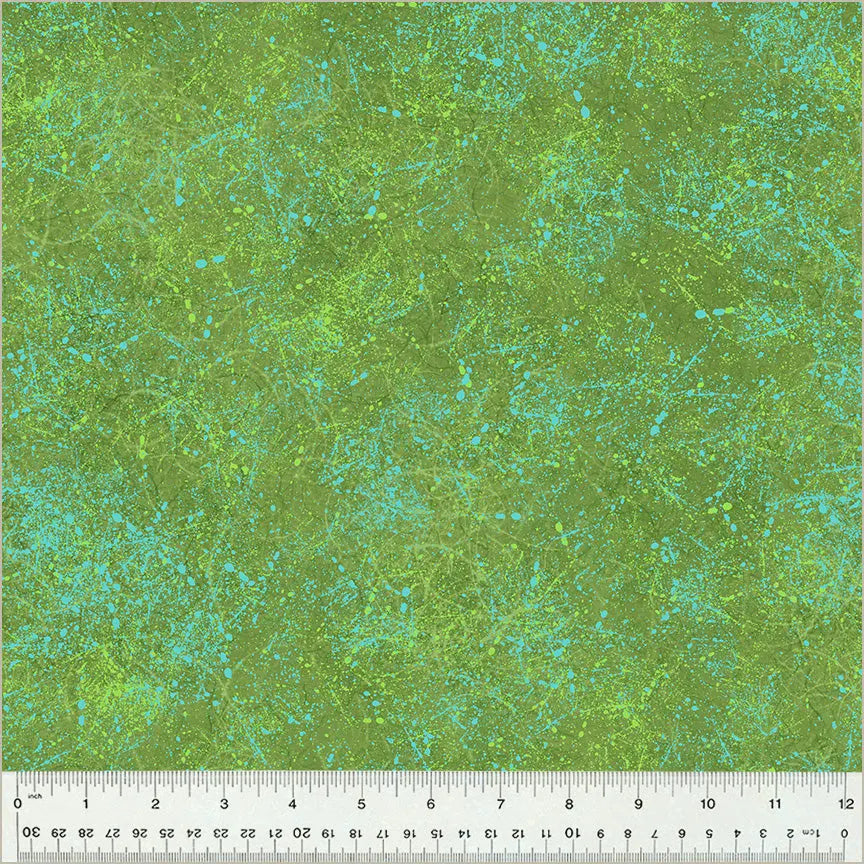 Green Leaf Noteworthy Splatter 44"/45 Fabric Per Yard