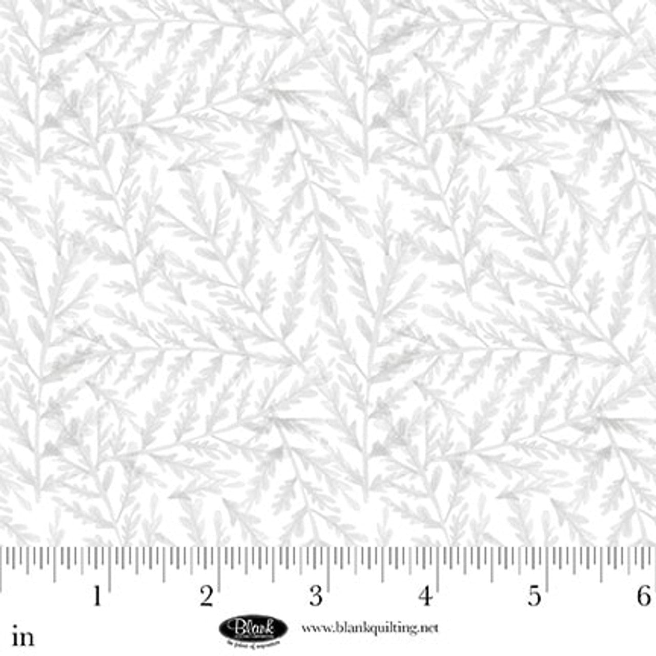 White Tiny Branches Petals & Pewter Cotton 44"/45" Fabric Per Yard