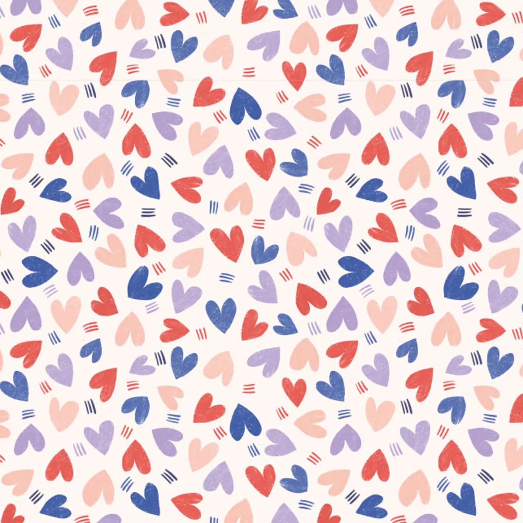 Multi Color Jumping Hearts 44"/45" Fabric Per Yard - Linda's Electric Quilters