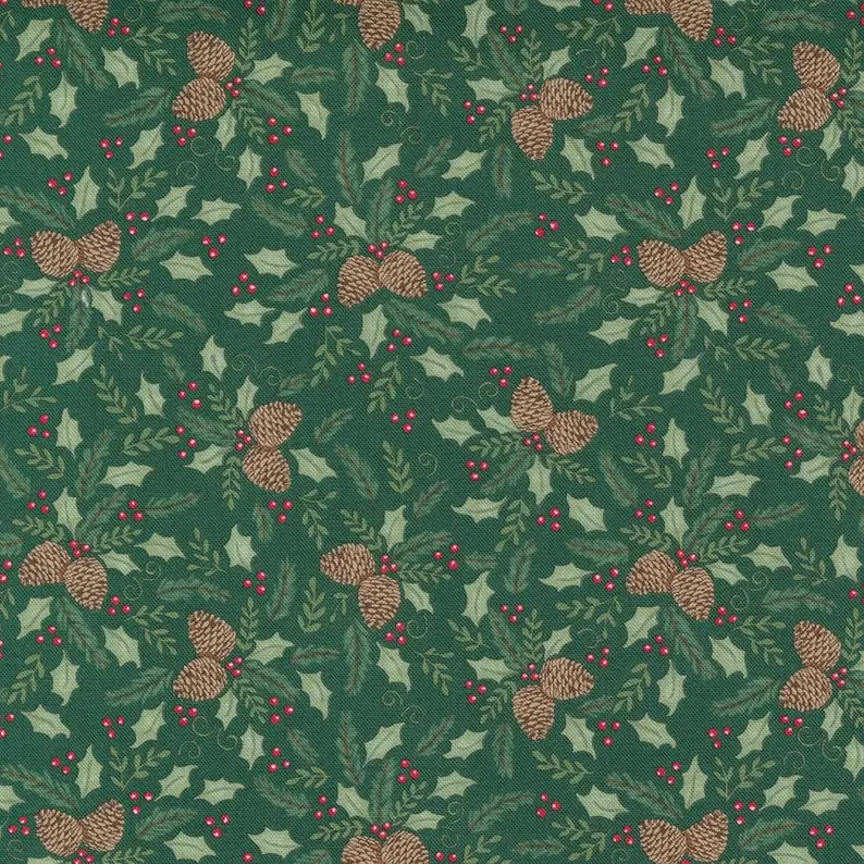 Green Home Sweet Holidays 44"/45" Fabric Per Yard - Linda's Electric Quilters