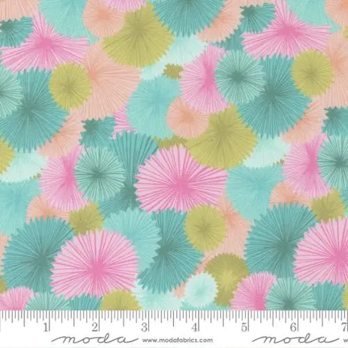 Multi Soiree Pool Party Paper Fans 44"/45" Fabric Per Yard - Linda's Electric Quilters